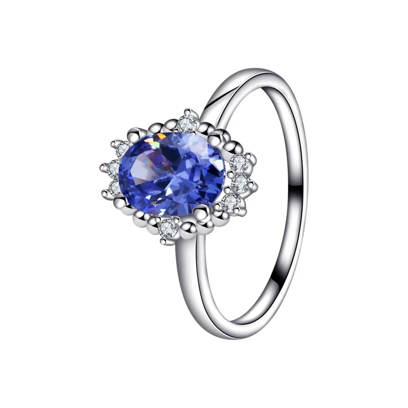 S925 Sterling Silver Luxury Oval Blue Pave Diamond Ring European and American Simple Women's Design Ring
S925 Sterling Silver Luxury Oval Blue Pave Diamond Ring European and American Simple Women's Design Ring