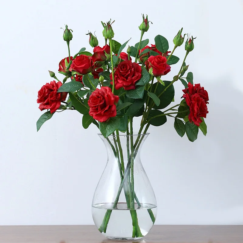 Silk Home Decoration 3 Crimped Roses Valentines Day Bride Artificial Flowers Decor Wedding Christmas Valentine's Decorations
Silk Home Decoration 3 Crimped Roses Valentines Day Bride Artificial Flowers Decor Wedding Christmas Valentine's Decorations