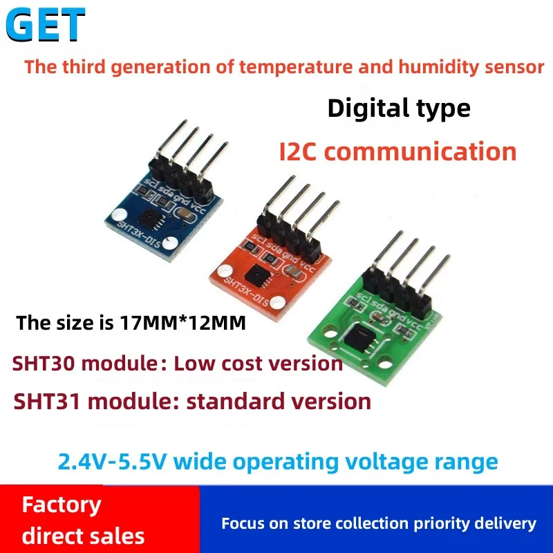 SHT30 SHT31 SHT35 T/H модуль датчика I2C Цифровая связь DIS широкое напряжение
SHT30 SHT31 SHT35 T/H модуль датчика I2C Цифровая связь DIS широкое напряжение