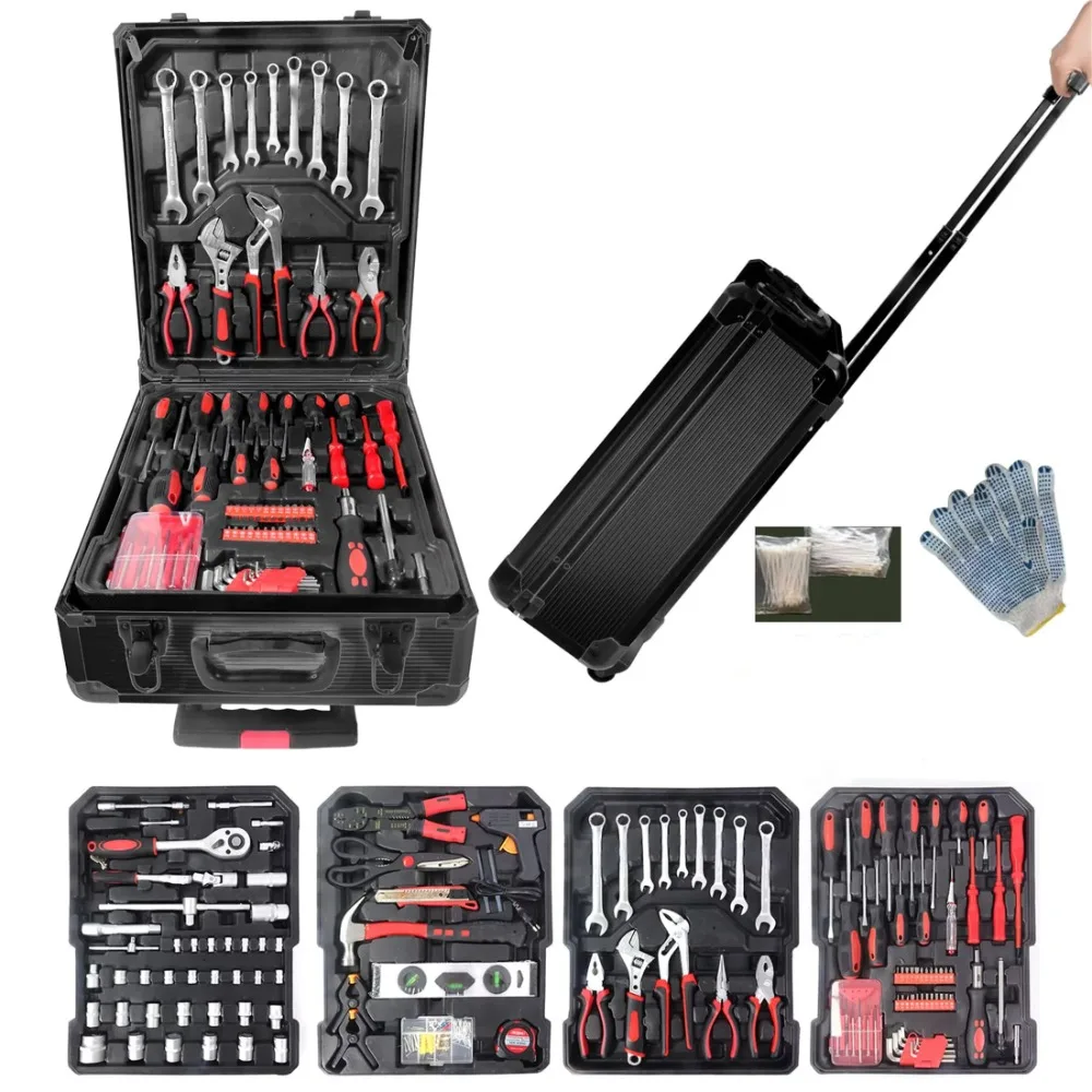 

General Hand Tool Kit with Toolbox for Household, Auto Repair 899 Pcs Tool Set, Wood Working Tools and Accessories