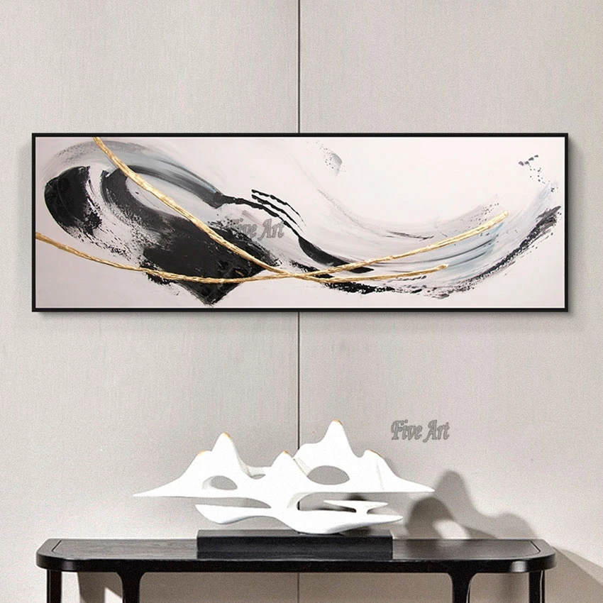 No Framed Large Living Room Wall Picture Gold Foil Abstract Painting Black And White Canvas Home Decoration Custom Artwork
No Framed Large Living Room Wall Picture Gold Foil Abstract Painting Black And White Canvas Home Decoration Custom Artwork