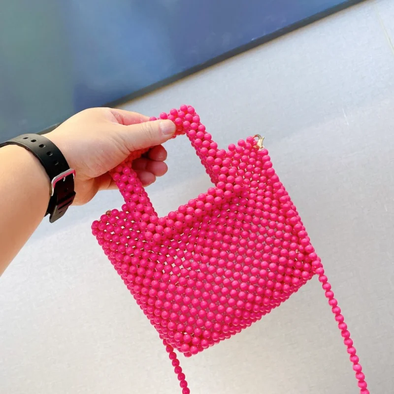 Summer Candy Color Hand-woven Beaded Bag Fashion Acrylic Beaded Small Tote Bag Chain Shoulder Croswsbody Bag Sac A Main Femme
Summer Candy Color Hand-woven Beaded Bag Fashion Acrylic Beaded Small Tote Bag Chain Shoulder Croswsbody Bag Sac A Main Femme