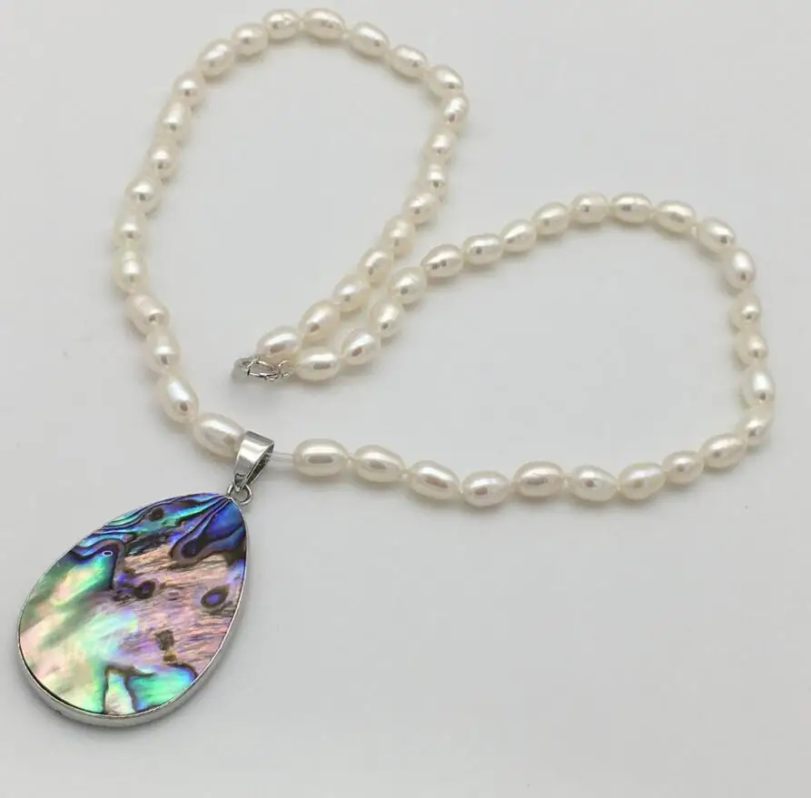 New natural freshwater pearl necklace 5-7NN Abalone shell pendant 26X50MM 925 sterling silver clasp
New natural freshwater pearl necklace 5-7NN Abalone shell pendant 26X50MM 925 sterling silver clasp