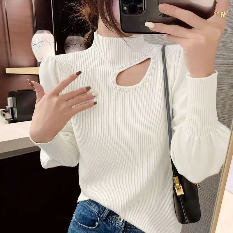 Hollowed-out beaded sweater base for womens new 2023 autumn and winter long-sleeved base black
Hollowed-out beaded sweater base for womens new 2023 autumn and winter long-sleeved base black
