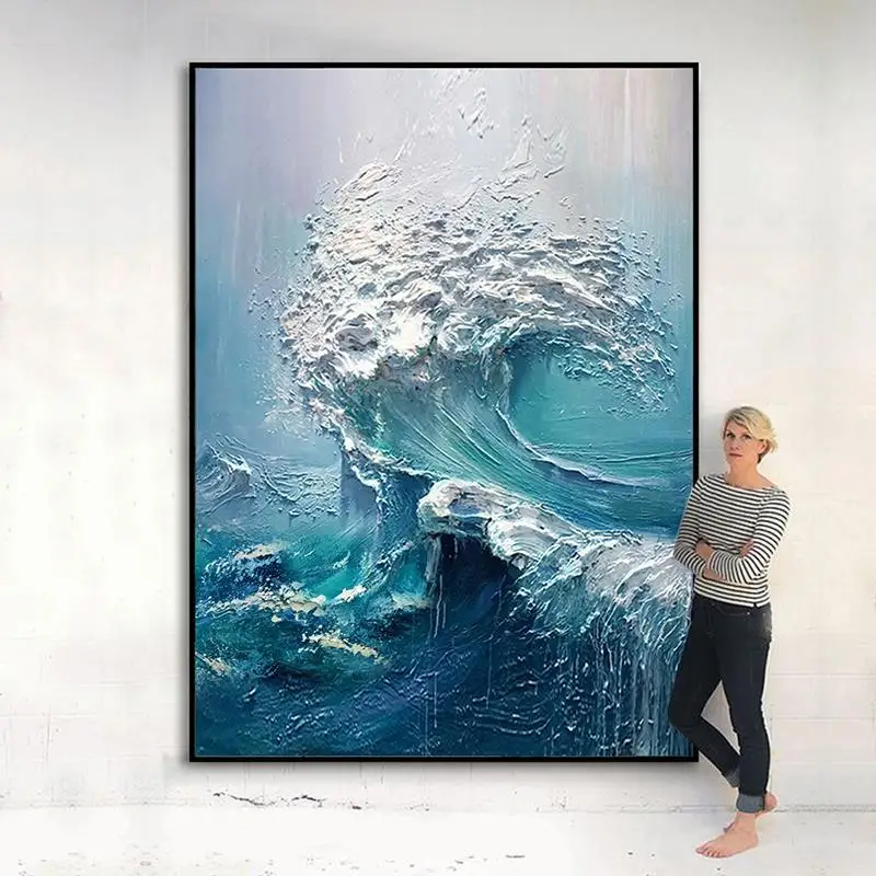 100% Hand Painted Oil Painting Canvas Wave Art Wall Modern Abstract Wall Home Decoration Frameless Fashion Modern Poster Miracle
100% Hand Painted Oil Painting Canvas Wave Art Wall Modern Abstract Wall Home Decoration Frameless Fashion Modern Poster Miracle