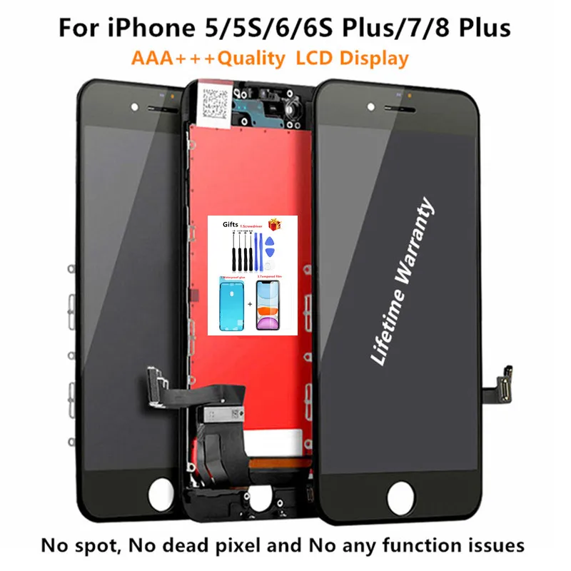 Оригинальный ЖК-дисплей OEM для iPhone 5S 6 7 8 6S Plus, экран 3D с сенсорным цифровым преобразователем в сборе, ремонт телефона, замена экрана
Оригинальный ЖК-дисплей OEM для iPhone 5S 6 7 8 6S Plus, экран 3D с сенсорным цифровым преобразователем в сборе, ремонт телефона, замена экрана