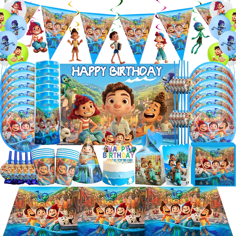 Disney Hot Film Luca Kids Birthday Party Decorations Blue Theme Disposable Tableware Balloon Paper Plate Baby Shower Supplies
Disney Hot Film Luca Kids Birthday Party Decorations Blue Theme Disposable Tableware Balloon Paper Plate Baby Shower Supplies