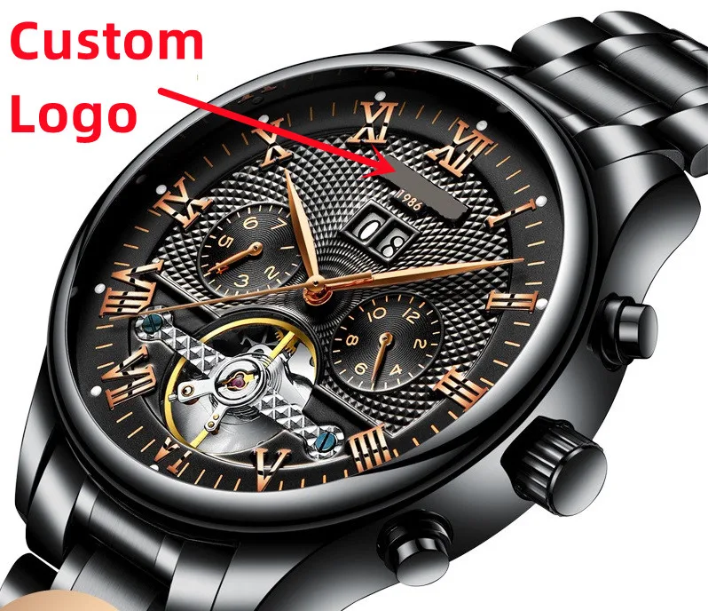 5pcs Custom Logo Mechanical Men Watch-Stainless Steel Tourbillon Automatic Hollwed High Hardness Glass Waterproof Men Wristwatch
5pcs Custom Logo Mechanical Men Watch-Stainless Steel Tourbillon Automatic Hollwed High Hardness Glass Waterproof Men Wristwatch