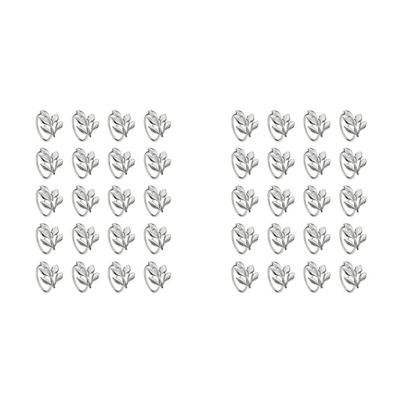 40Pcs Silver Leaf Napkin Rings - Silver Napkin Ring For Table Napkins - Holiday Napkin Rings Fall Napkin Rings For Party
40Pcs Silver Leaf Napkin Rings - Silver Napkin Ring For Table Napkins - Holiday Napkin Rings Fall Napkin Rings For Party