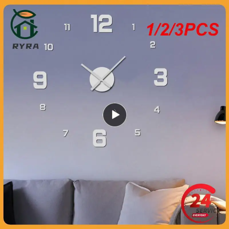 1/2/3PCS Modern acrylic mirror fashion wall clock 3d big quartz watch clocks living room home decoration still life silver
1/2/3PCS Modern acrylic mirror fashion wall clock 3d big quartz watch clocks living room home decoration still life silver