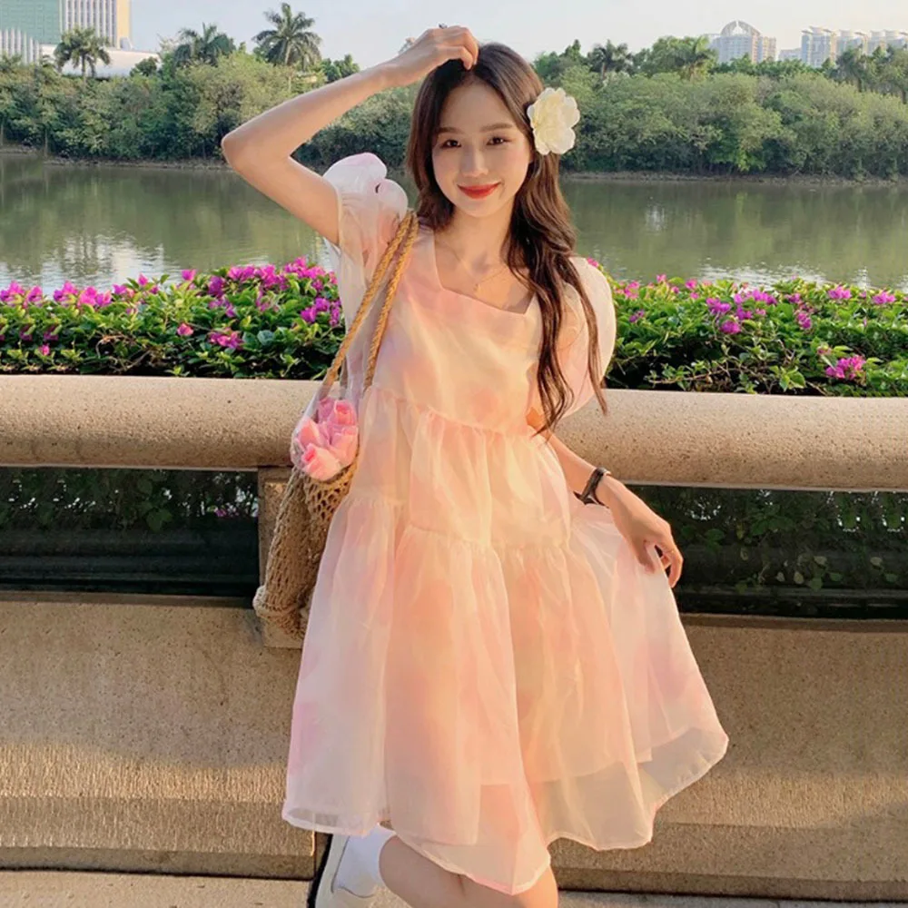 Romance Mesh Princess Dress Summer 2022 Sweet Puff Sleeve Chic Sundress Korean 2022 Square Neck High Waist Mini Dresses Casual
Romance Mesh Princess Dress Summer 2022 Sweet Puff Sleeve Chic Sundress Korean 2022 Square Neck High Waist Mini Dresses Casual