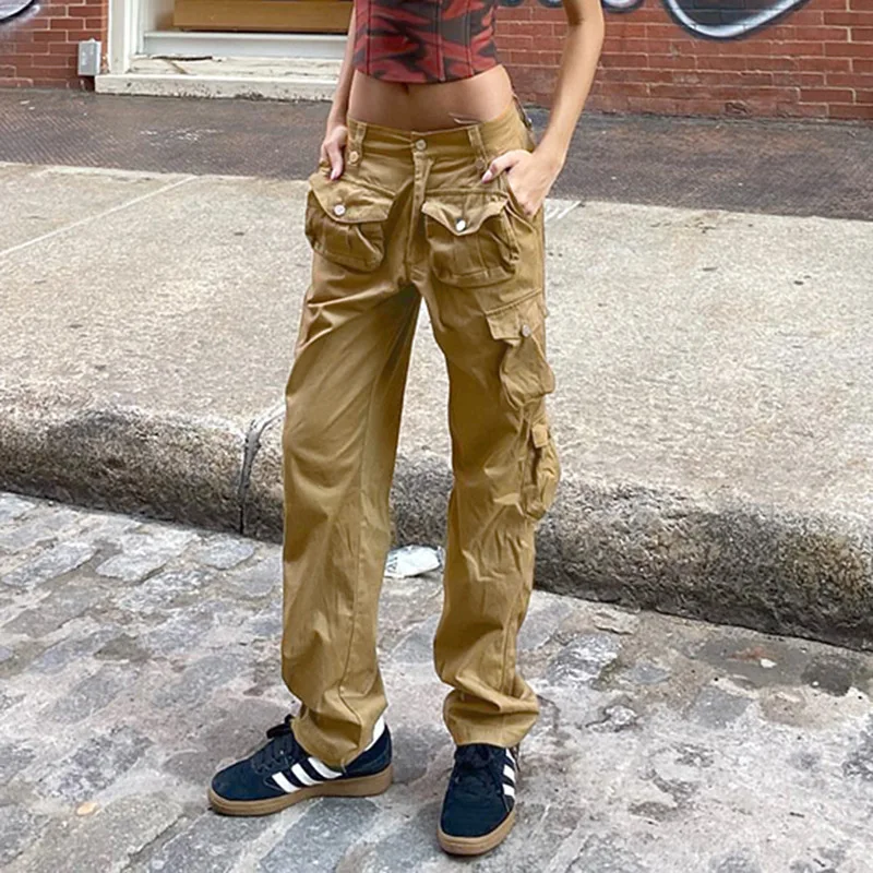 Combhasaki Women Y2K Casual Cargo Pants Solid Color Multi-Pocket Wide-Leg Low Waist Basic Bottoming Loose Fit Casual Trousers
Combhasaki Women Y2K Casual Cargo Pants Solid Color Multi-Pocket Wide-Leg Low Waist Basic Bottoming Loose Fit Casual Trousers