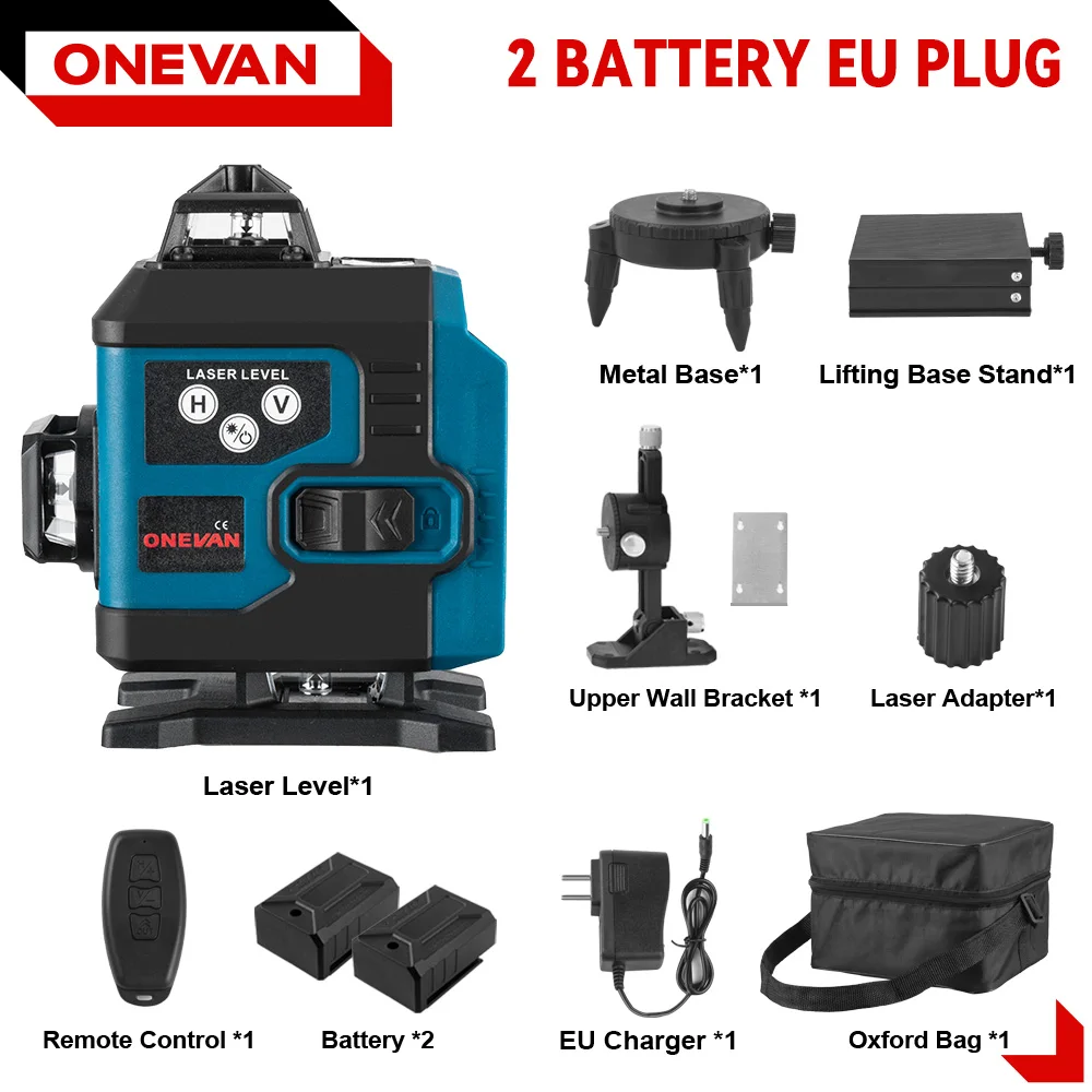 ONEVAN 16-линейный зеленый лазерный уровень
ONEVAN 16-линейный зеленый лазерный уровень