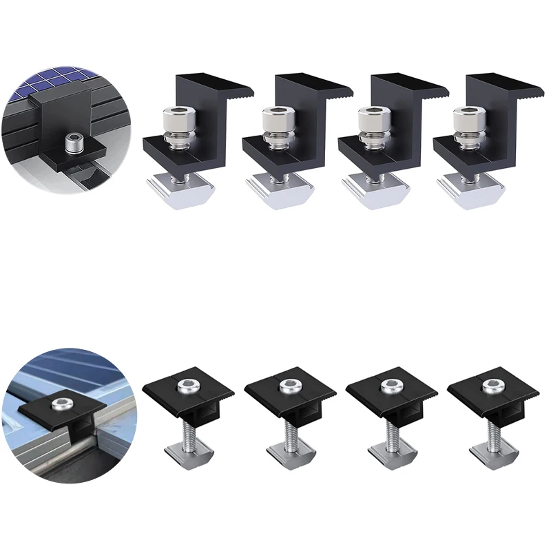 Solar End Clamps, Solar Module Brackets, Solar Module Attachment, Balcony Power Station Attachment, with Nuts and Screws
Solar End Clamps, Solar Module Brackets, Solar Module Attachment, Balcony Power Station Attachment, with Nuts and Screws