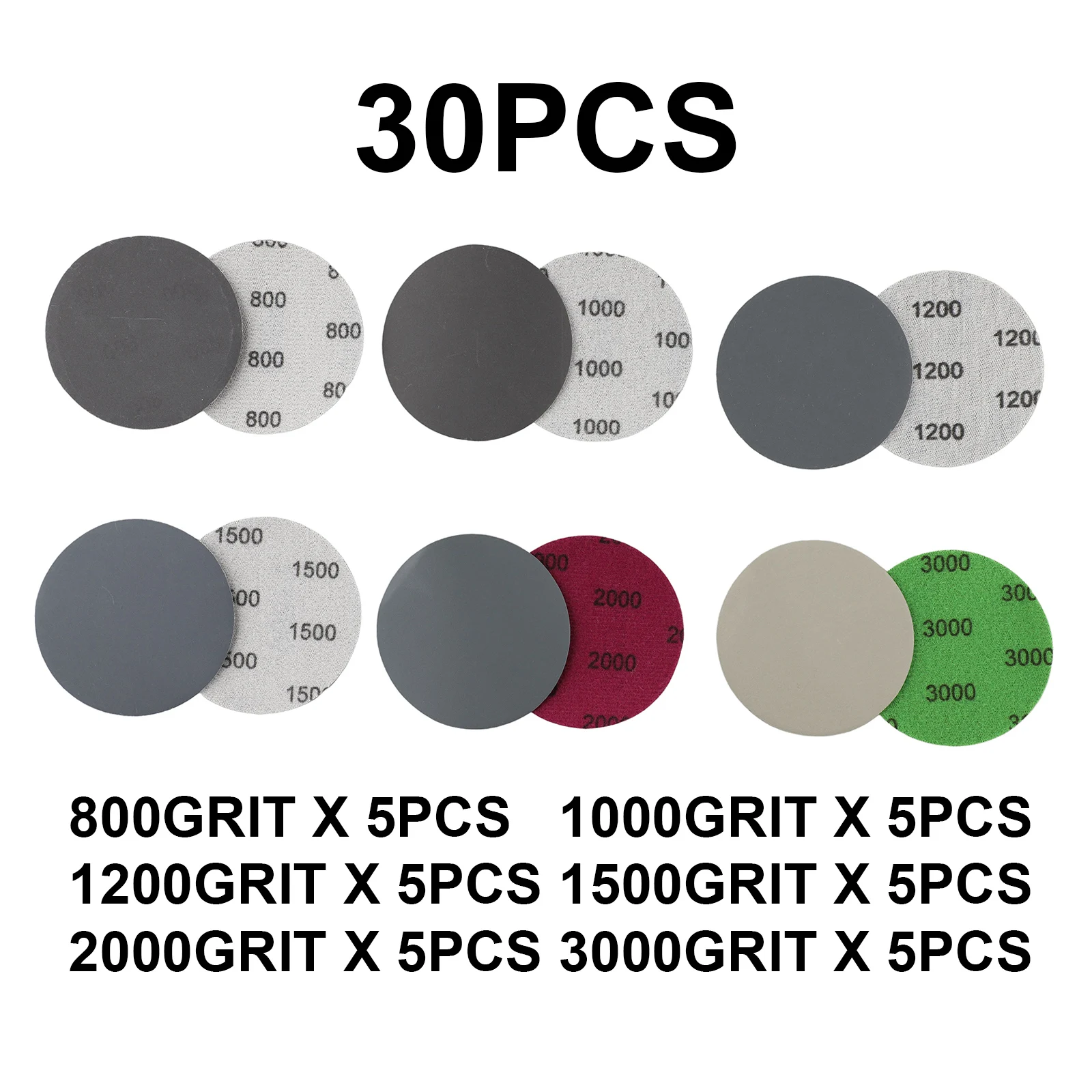 30pcs 3 Inch 75mm Sanding Disc Wet/Dry Sandpaper 800/1000/1200/1500/2000/3000Grit Sander Disc For Sanding Polishing
30pcs 3 Inch 75mm Sanding Disc Wet/Dry Sandpaper 800/1000/1200/1500/2000/3000Grit Sander Disc For Sanding Polishing