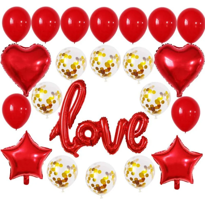Valentine's Day Balloons Decorations LOVE Letter Balloon Heart Foil Balloon Rose Petals Confetti Balloons Wedding Supplies
Valentine's Day Balloons Decorations LOVE Letter Balloon Heart Foil Balloon Rose Petals Confetti Balloons Wedding Supplies