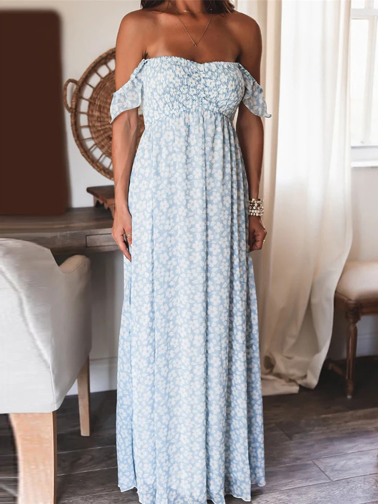 Fashion Lady Backless Bohemian Dress Sexy Sleeveless One-Line Neck Print Beach Dresses Casual Wrap Chest High Waist Women Dress
Fashion Lady Backless Bohemian Dress Sexy Sleeveless One-Line Neck Print Beach Dresses Casual Wrap Chest High Waist Women Dress