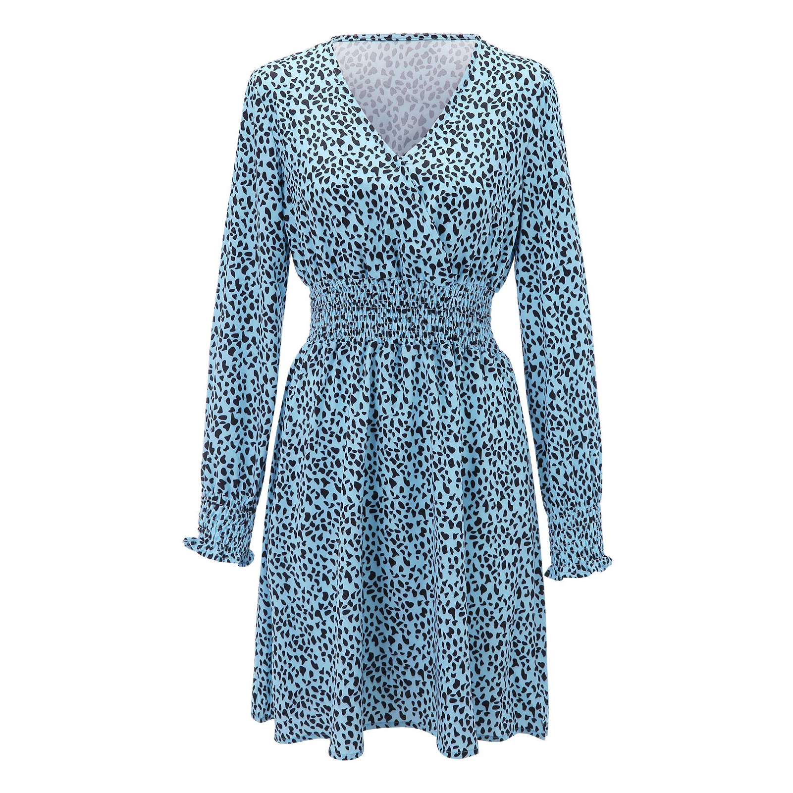 Summer Soft A-line Spring Autumn Chiffon High Waist Elastic Leopard Print Mini Casual Long Sleeve Women Dress V Neck Swing
Summer Soft A-line Spring Autumn Chiffon High Waist Elastic Leopard Print Mini Casual Long Sleeve Women Dress V Neck Swing