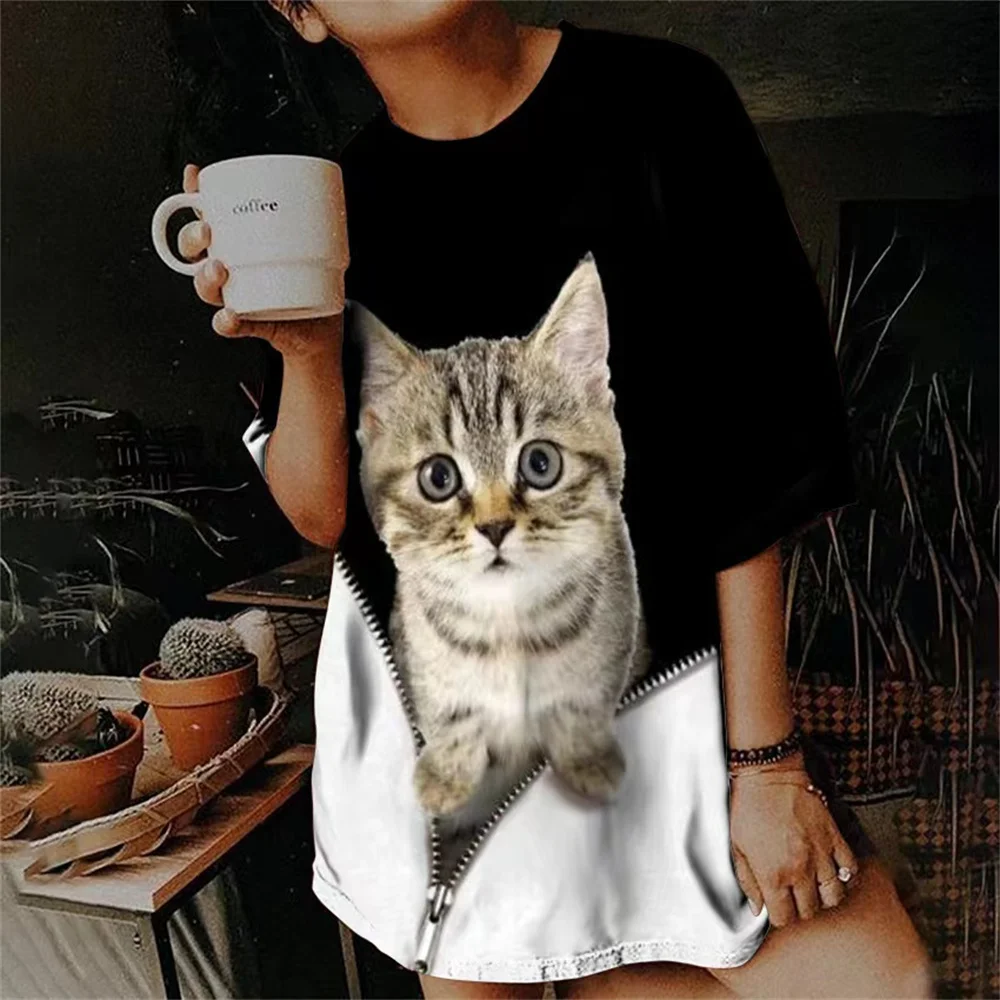 New Ladies T-Shirts Summer Short Sleeve Tops Kitten Graphics V-Neck Oversized Clothing 2023 Girls Streetwear Women's Shirts Tees
New Ladies T-Shirts Summer Short Sleeve Tops Kitten Graphics V-Neck Oversized Clothing 2023 Girls Streetwear Women's Shirts Tees