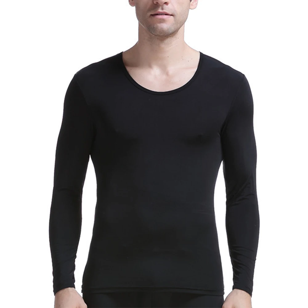 Mens Thermal Underwear Shirts Winter Warm Ice Silk Super Slim Top Long Sleeve Tights Tops Basic Plain T-shirt Blouse Pullover
Mens Thermal Underwear Shirts Winter Warm Ice Silk Super Slim Top Long Sleeve Tights Tops Basic Plain T-shirt Blouse Pullover