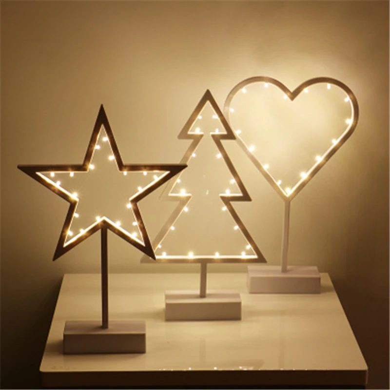 Hot Sale Romantic LED Modeling Light Star Heart Christmas Tree Christmas Room Home Decoration Desktop Night Lamp Ornament
Hot Sale Romantic LED Modeling Light Star Heart Christmas Tree Christmas Room Home Decoration Desktop Night Lamp Ornament