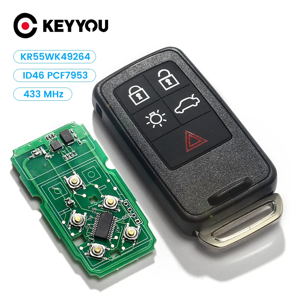 KEYYOU Автомобильный ключ дистанционного управления для Volvo S60 S60L S80 XC60 XC70 V40 V60 ID46 PCF7953 433 МГц KR55WK49264 без ключа
KEYYOU Автомобильный ключ дистанционного управления для Volvo S60 S60L S80 XC60 XC70 V40 V60 ID46 PCF7953 433 МГц KR55WK49264 без ключа