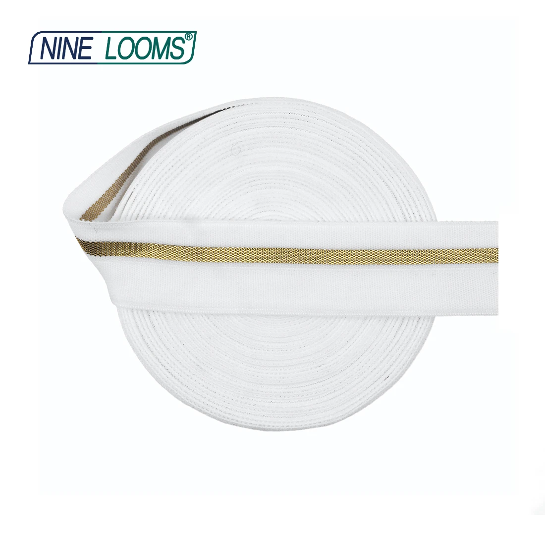 

NINE LOOMS Matte Foldover Elastic FOE 3/4" 20mm Gold Line Non-Shiny Spandex Band Webbing Underwear Dress Sewing Trim 2 5 10 Yard