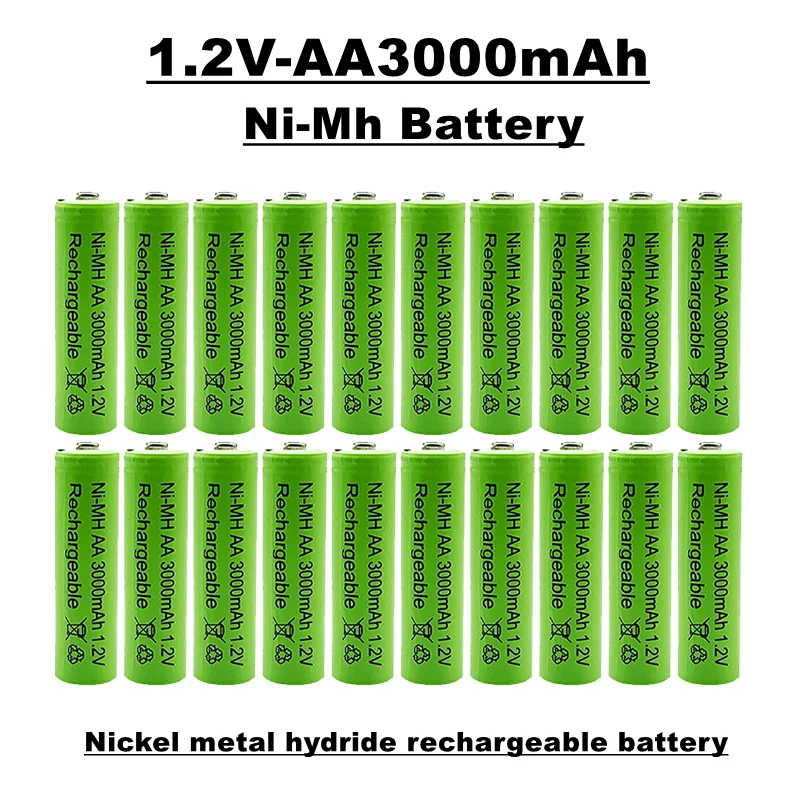 AA rechargeable battery, 1.2V 3000 MAH, nickel metal hydride battery, suitable for remote controls, toys, clocks, radios, etc
AA rechargeable battery, 1.2V 3000 MAH, nickel metal hydride battery, suitable for remote controls, toys, clocks, radios, etc
