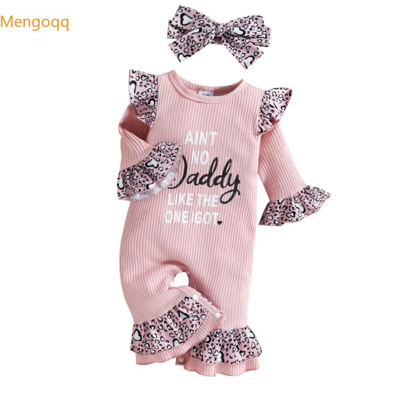 Baby Girls Spring Full Flare Sleeve Letter Ruched Leopard Outfits Kids Jumpsuits Fashion Clothing Infant Romper+headbands 0-18M
Baby Girls Spring Full Flare Sleeve Letter Ruched Leopard Outfits Kids Jumpsuits Fashion Clothing Infant Romper+headbands 0-18M