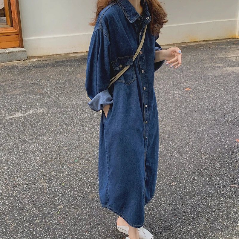 Shirt Dress Women Casual Long-sleeved Blue Denim Dress Pocket Elegant Denim Fashion Slim Denim Dress 2023 New Autumn and Winter
Shirt Dress Women Casual Long-sleeved Blue Denim Dress Pocket Elegant Denim Fashion Slim Denim Dress 2023 New Autumn and Winter