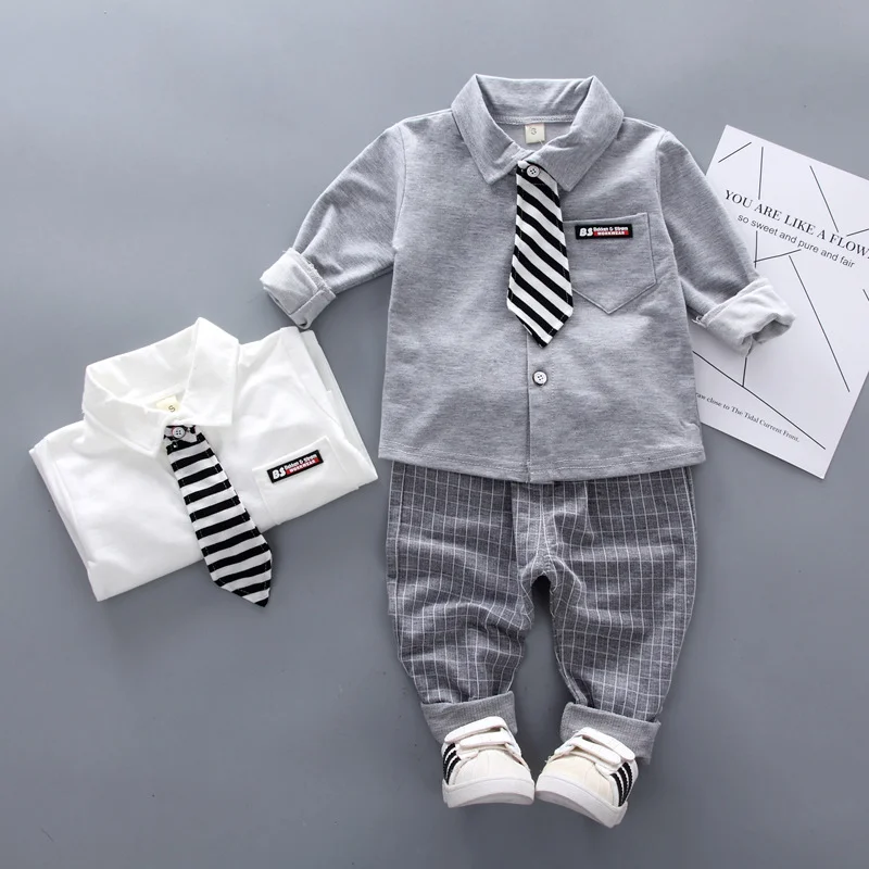 Children's Set Boys' Long Sleeve Shirt Spring and Autumn Stripe Tie Plaid Pants Solid Children's Clothing Children's Sets
Children's Set Boys' Long Sleeve Shirt Spring and Autumn Stripe Tie Plaid Pants Solid Children's Clothing Children's Sets