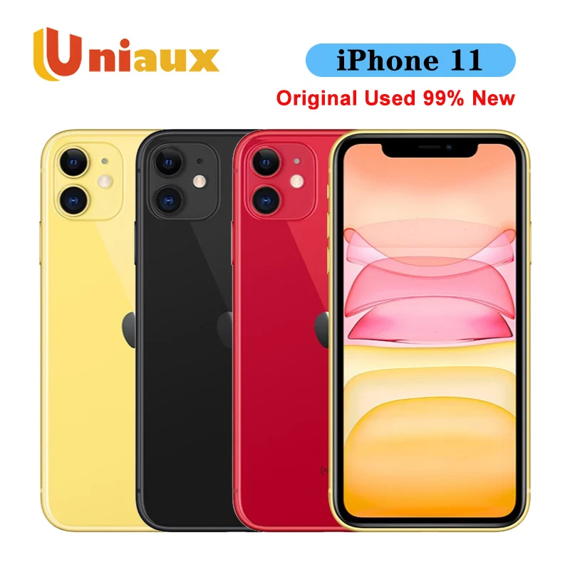 

Original iPhone 11 4G LTE Unlocked Used 99% New Phone 6.1" Retina Display Dual Camera 64/128GB Cellphone A13 IOS SmartPhone