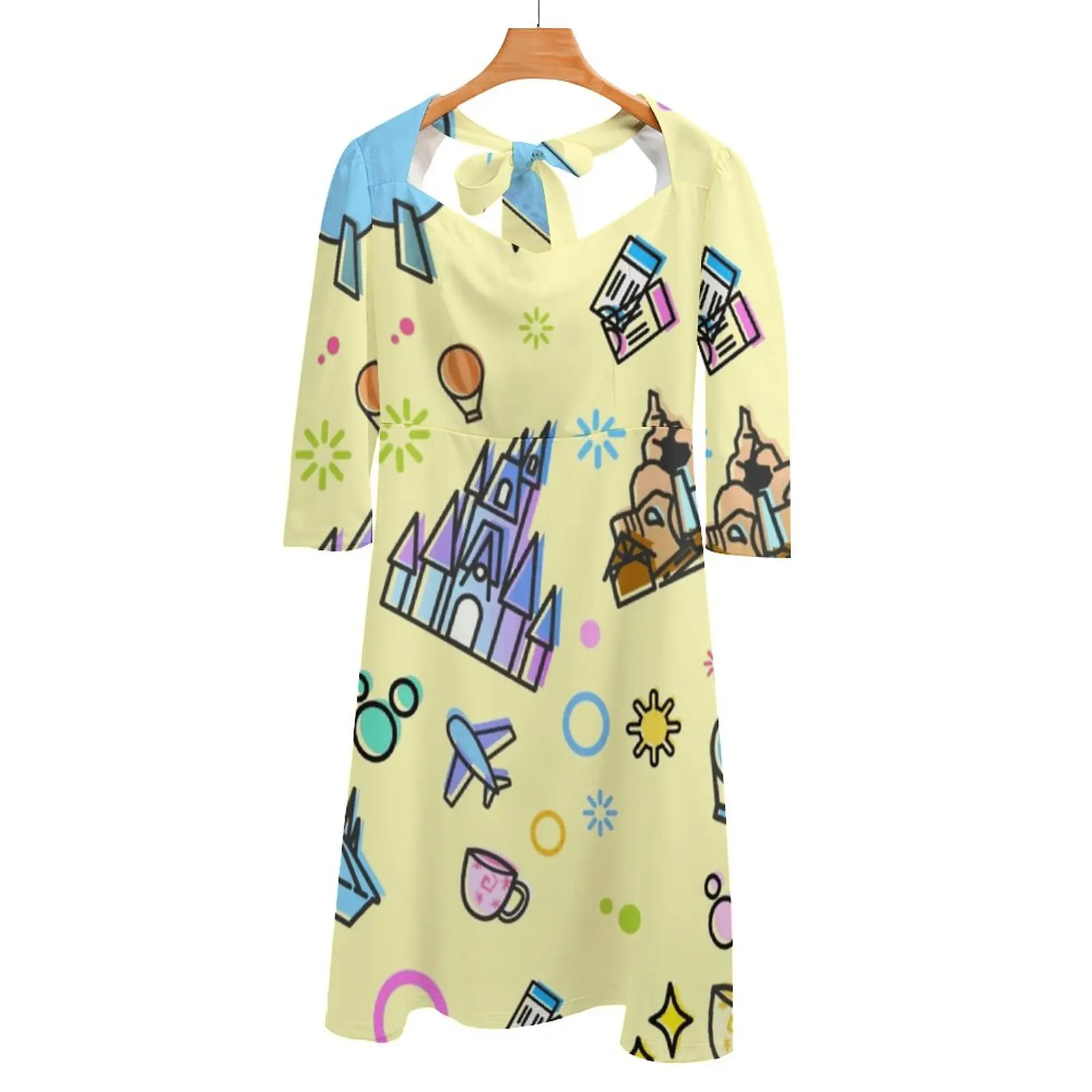 Meet Me At My Happy Place Yellow Pattern. Magical Princess Back Lacing Backless Dress Square Neck Dress Fashion Design Large
Meet Me At My Happy Place Yellow Pattern. Magical Princess Back Lacing Backless Dress Square Neck Dress Fashion Design Large