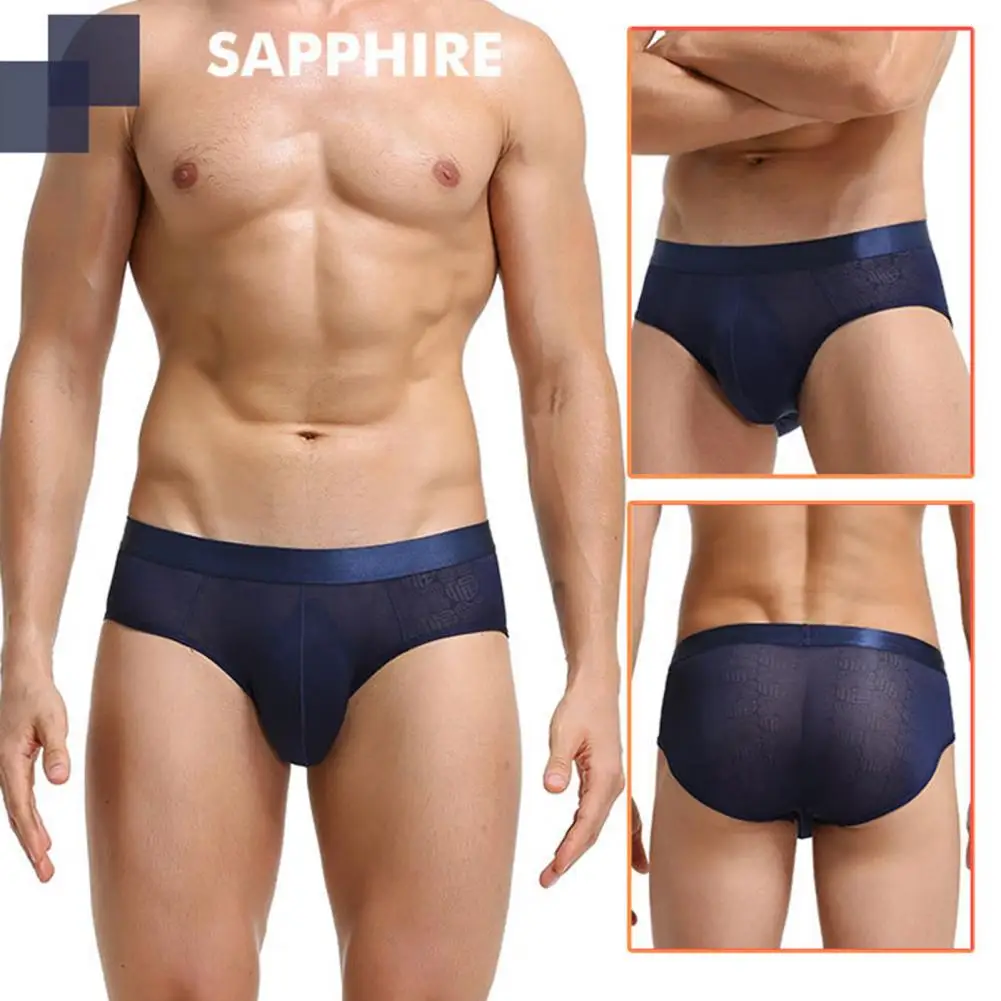 Mesh Stylish Close Fit Ice Silk Briefs Thin Men Briefs Solid Color for Inside Wear
Mesh Stylish Close Fit Ice Silk Briefs Thin Men Briefs Solid Color for Inside Wear