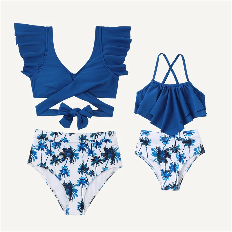 Ruffled Mother Daughter Matching Swimsuits Family Set Mommy and Me Bikini Dresses Clothes Plam Tree Women Girls Swimwear 2023
Ruffled Mother Daughter Matching Swimsuits Family Set Mommy and Me Bikini Dresses Clothes Plam Tree Women Girls Swimwear 2023