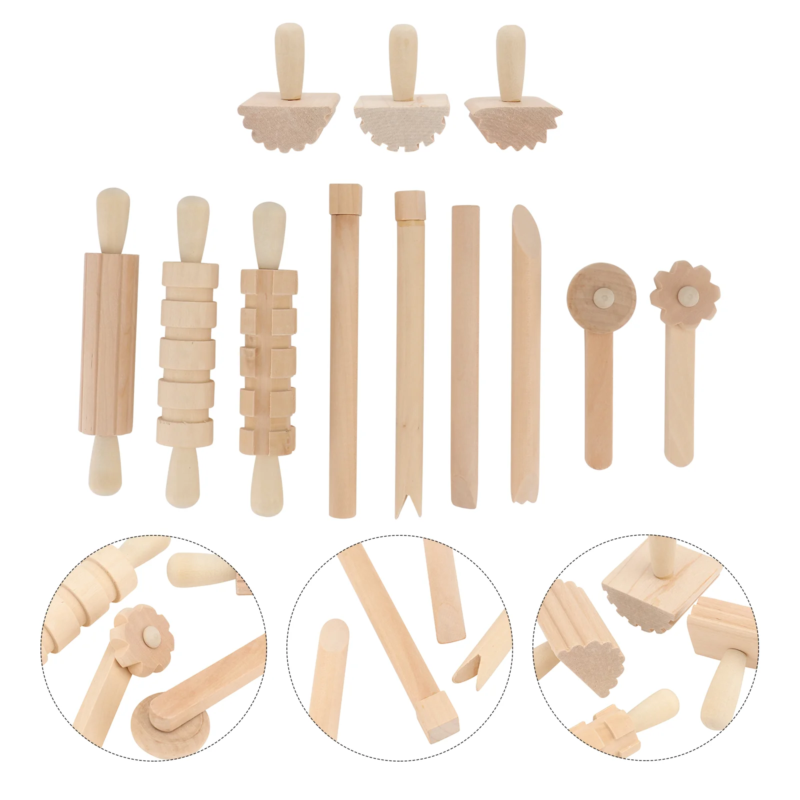 

Clay Dough Tools Molding Wooden Play Food Set Pottery Sculpture Kids Squishy Toys Sculpting DIY Kits