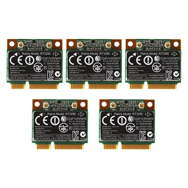 

5PCS 150Mbps 2.4Ghz RT3290 802.11B/G/N Wireless Wlan Card WIFI + Bluetooth BT 4.0 Half Mini PCI-E Card For HP CQ58 M4
