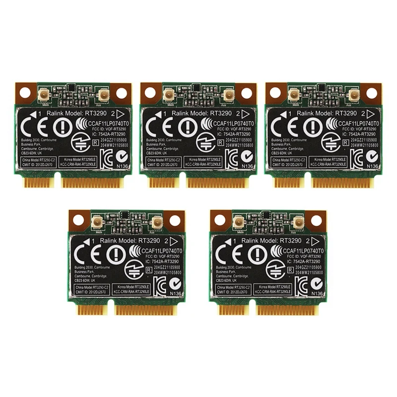 5PCS 150Mbps 2.4Ghz RT3290 802.11B/G/N Wireless Wlan Card WIFI + Bluetooth BT 4.0 Half Mini PCI-E Card For HP CQ58 M4
5PCS 150Mbps 2.4Ghz RT3290 802.11B/G/N Wireless Wlan Card WIFI + Bluetooth BT 4.0 Half Mini PCI-E Card For HP CQ58 M4