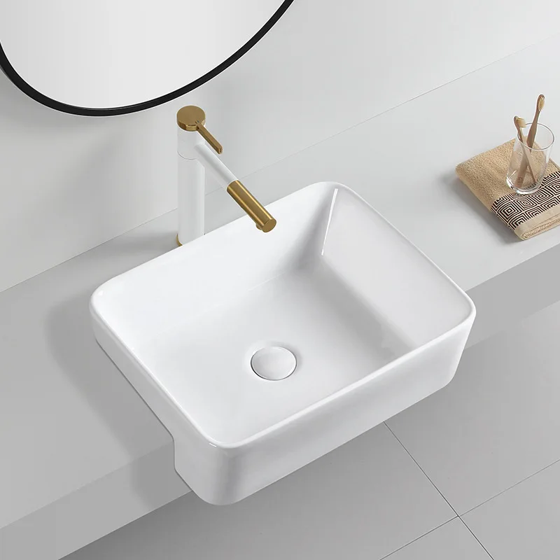 Semi-embedded Ceramic Wash Hand Basin Bathroom Sinks Basin Small Semi-hung Washbasin Square Narrow Household Bathroom Furnitures
Semi-embedded Ceramic Wash Hand Basin Bathroom Sinks Basin Small Semi-hung Washbasin Square Narrow Household Bathroom Furnitures