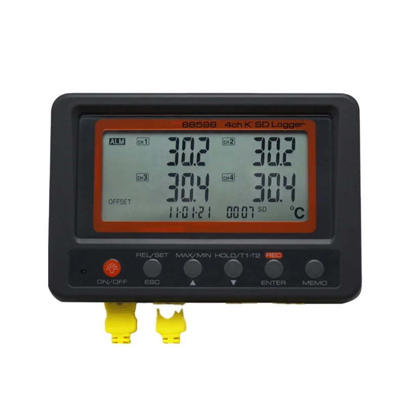 AZ88598 Industrial 4G SD Card 4 Channel Thermocouple Temperature Meter Data Logger Large LCD Digital Thermometer
AZ88598 Industrial 4G SD Card 4 Channel Thermocouple Temperature Meter Data Logger Large LCD Digital Thermometer