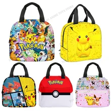 Pokemon Anime Figures Pikachu Cartoon Portable Bag Kids Lunch Bag Cute Children School Bag Meal Bag Children Toys