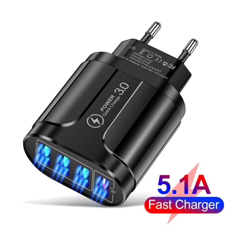 Зарядное устройство USB 3,0, быстрое зарядное устройство с 4 портами USB, блок для быстрой зарядки, адаптер для путешествий с вилкой Стандарта ЕС/...
Зарядное устройство USB 3,0, быстрое зарядное устройство с 4 портами USB, блок для быстрой зарядки, адаптер для путешествий с вилкой Стандарта ЕС/...