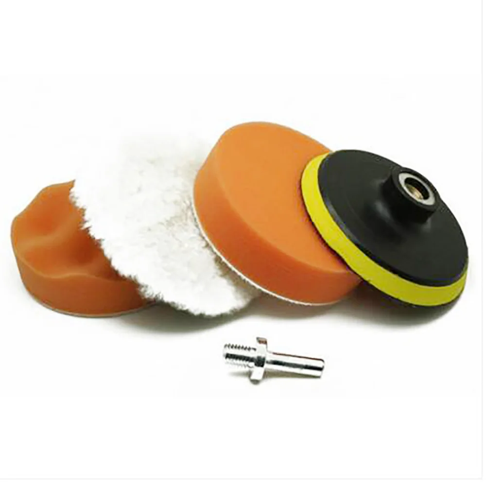 

4“ ​Gross ​Polish Polishing Buffer Pad Sponge Compound Waxing Polishing Wheel Tool Sponge Pad Drill Adapter Polisher Kit Set