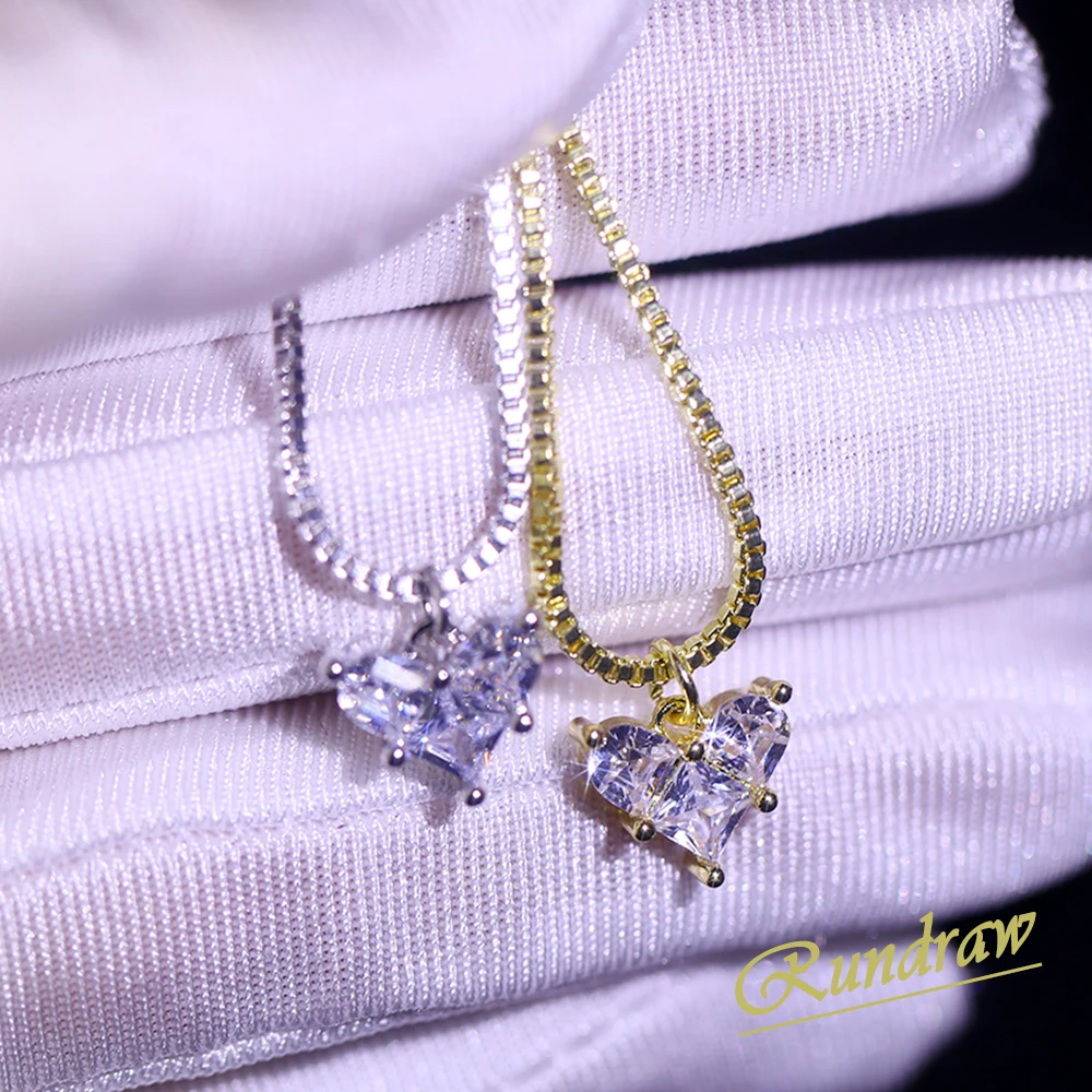 Rundraw Classic Women Heart Crystal Zircon Gold Silver Color Necklace Crystal Chain Necklaces For Female Party Gift Jewelry
Rundraw Classic Women Heart Crystal Zircon Gold Silver Color Necklace Crystal Chain Necklaces For Female Party Gift Jewelry