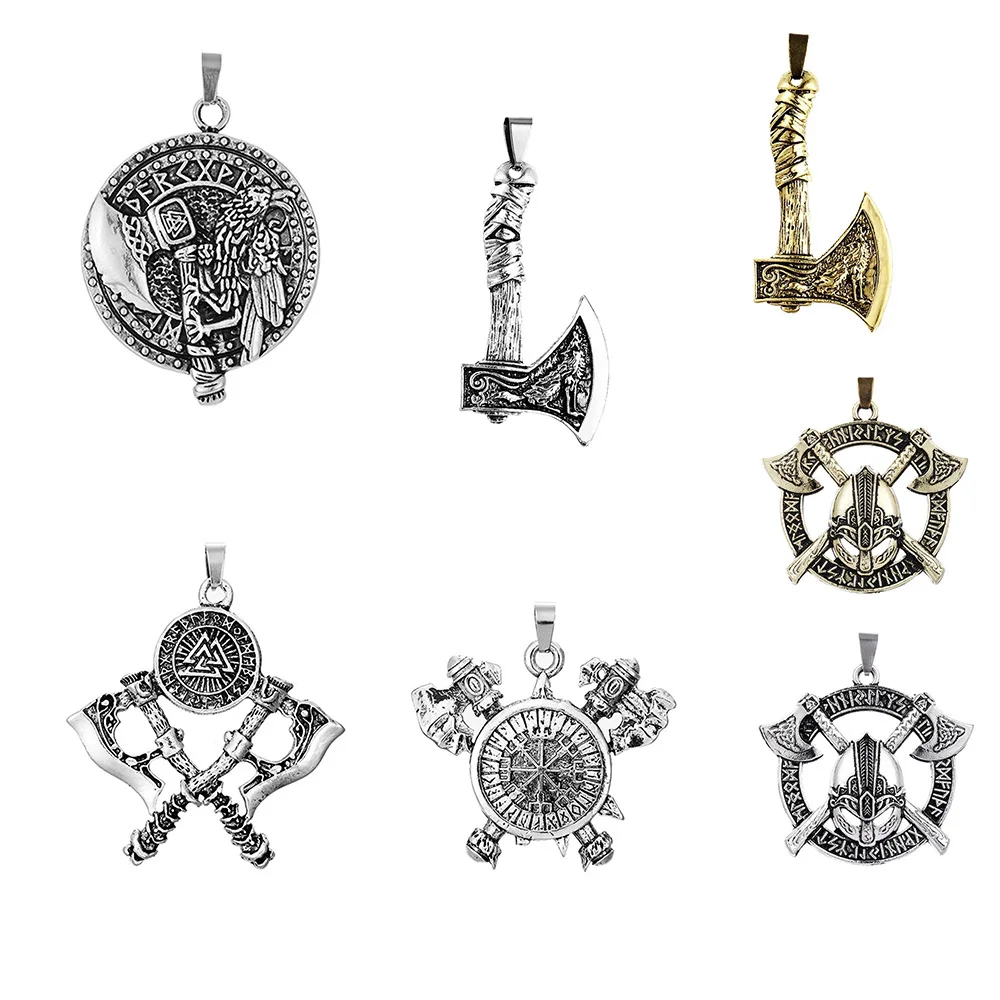 Nordic Vikings Warrior Axe Men's Pendants Personalized and Dominant Series Odin Rune Pendant DIY Making Necklaces Accessories
Nordic Vikings Warrior Axe Men's Pendants Personalized and Dominant Series Odin Rune Pendant DIY Making Necklaces Accessories
