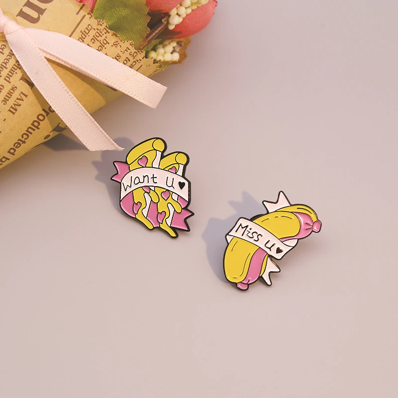 Miss U , Want U Enamel Pins Funny Ribbon Hot Dog Pizza Toothpaste Toothbrush Brooches Shirt Lapel Badge Jewelry For Women Gifts
Miss U , Want U Enamel Pins Funny Ribbon Hot Dog Pizza Toothpaste Toothbrush Brooches Shirt Lapel Badge Jewelry For Women Gifts