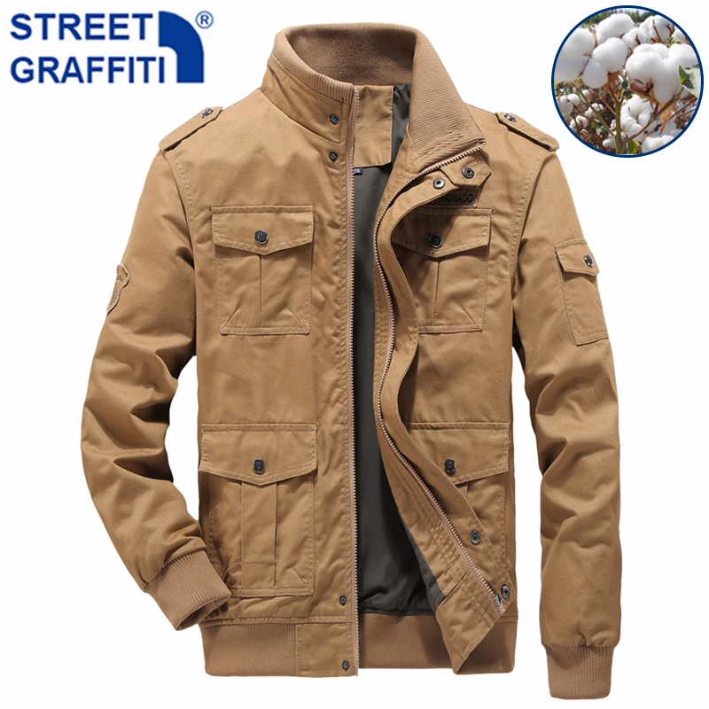 2021 Men Winter Casual Warm Thick Fleece Bomber Jacket Mens Military Cotton Jackets Men New Autumn Cargo Jacket Windbreaker Coat
2021 Men Winter Casual Warm Thick Fleece Bomber Jacket Mens Military Cotton Jackets Men New Autumn Cargo Jacket Windbreaker Coat