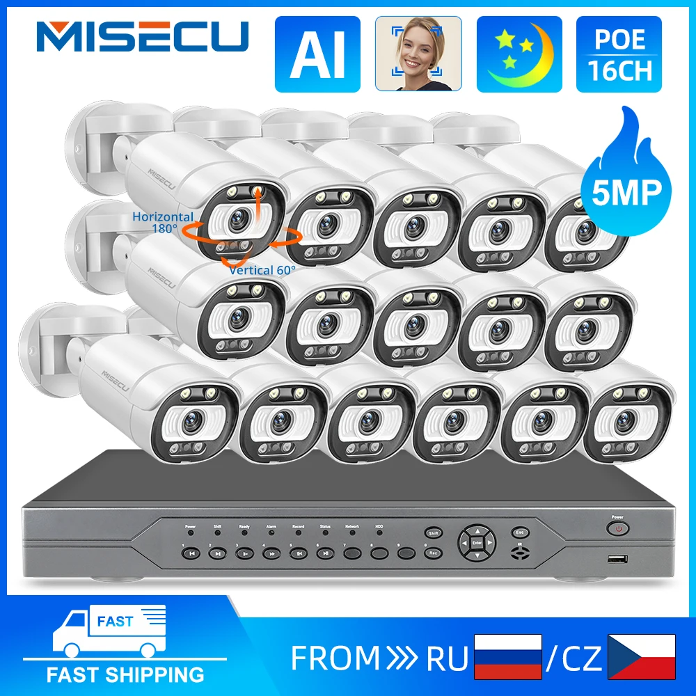 Камера видеонаблюдения MISECU H.265, уличная IP-камера безопасности, 8 каналов, 5 МП, POE, с ИИ-датчиком лица, комплект видеорегистратора P2P
Камера видеонаблюдения MISECU H.265, уличная IP-камера безопасности, 8 каналов, 5 МП, POE, с ИИ-датчиком лица, комплект видеорегистратора P2P