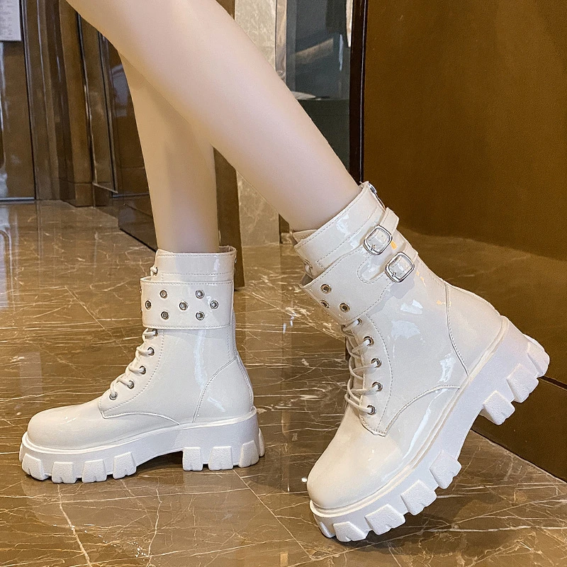 

Женские ботинки 35-43 на осень/зиму, новинка 2022, короткие женские ботинки мартинсы в европейском и американском стиле на высоком каблуке 5 см