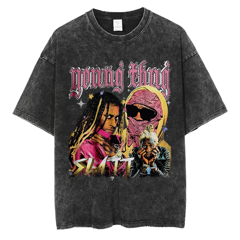 YOUNG THUG slatt T-shirt retro Streetwear For Men Women Hip Hop Fashion Shirt Quality Cotton Oversized Black Short Sleeve Tees
YOUNG THUG slatt T-shirt retro Streetwear For Men Women Hip Hop Fashion Shirt Quality Cotton Oversized Black Short Sleeve Tees
